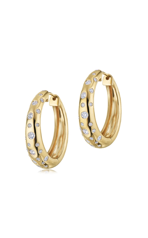Kwiat Cobblestone Hoop Earrings E-2602-0-DIA-18KY